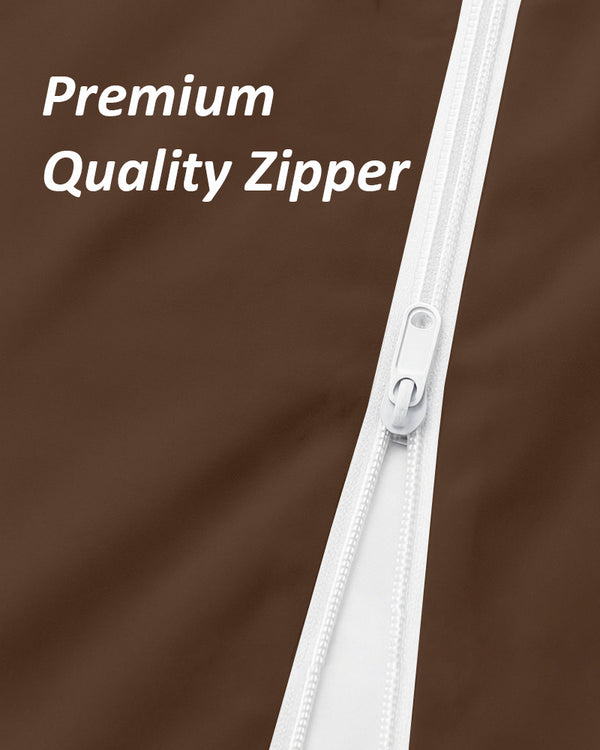 PureGuard ZipFit –  1 Piece Zipper Closure Fitted Sheet - Chocolate