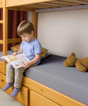 LuxeLayer Giza Cotton 4 Piece Cot Sheet Set - Light Gray
