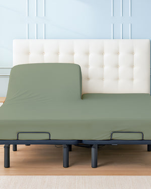 Premium 1 Piece Fitted Sheet with Top Split for Adjustable Beds - Sage