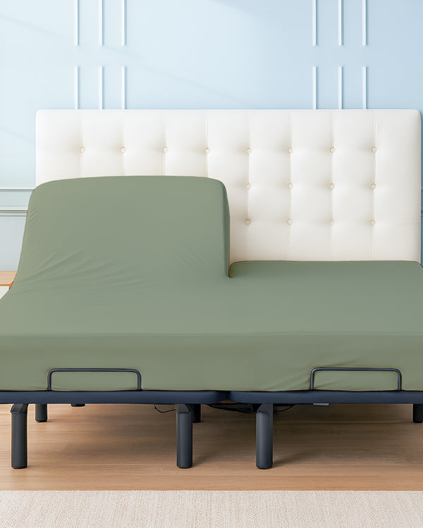 Premium 1 Piece Fitted Sheet with Top Split for Adjustable Beds - Sage