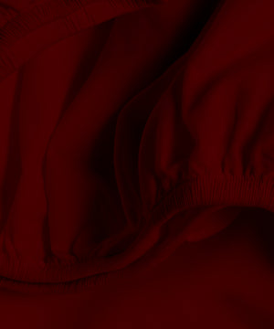 Seven Star 1 Piece Cotton Fitted Sheet- Burgundy
