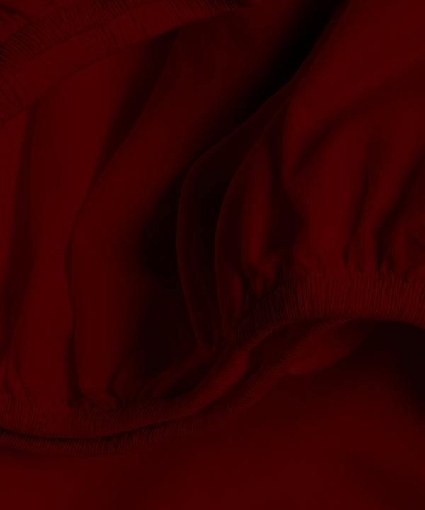 Seven Star 1 Piece Cotton Fitted Sheet- Burgundy