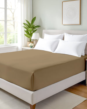 Giza Grace – Classic 1 Piece Fitted Sheet- Taupe