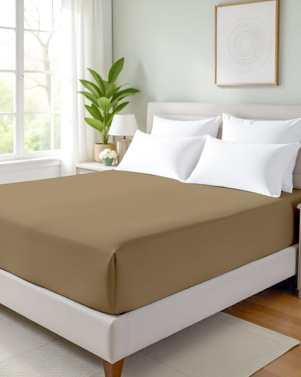 Giza Grace – Classic 1 Piece Fitted Sheet- Taupe