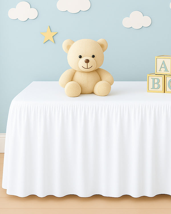 Microfiber Ruffled Crib Bed Skirt with Split Corners- White-baby bedding-Shreem Linen-Slumber Sphere