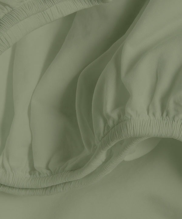 Seven Star 1 Piece Cotton Fitted Sheet- Sage