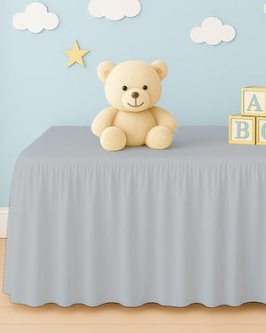 Microfiber Ruffled Crib Bed Skirt with Split Corners- Light Gray-baby bedding-Shreem Linen-Slumber Sphere