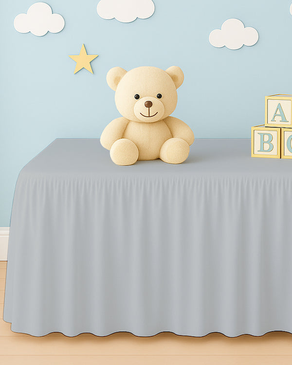 Microfiber Ruffled Crib Bed Skirt with Split Corners- Light Gray-baby bedding-Shreem Linen-Slumber Sphere
