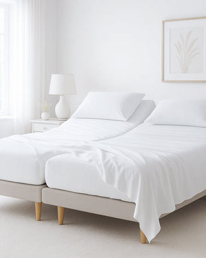 Softline Split Ultra-Soft 5-Piece Cotton Split Beds Sheet Set - White