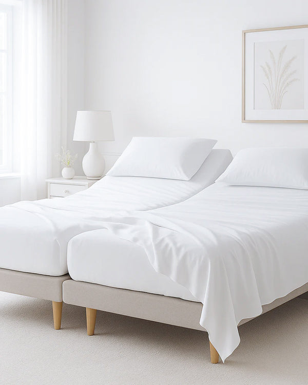 Softline Split Ultra-Soft 5-Piece Cotton Split Beds Sheet Set - White
