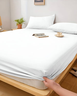 Cloud Soft Classic –  Single Fitted Sheet for Everyday Luxury - White
