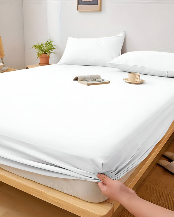 Cloud Soft Classic –  Single Fitted Sheet for Everyday Luxury - White