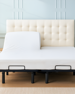 SleepSync Giza 1 Piece Split Head Fitted Sheet - White-Custom Beds-MyGiza-Slumber Sphere