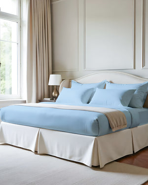 Imperial Touch Exquisite 6 Piece Cotton Sheet Set- Light Blue