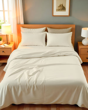 Royal Dreams, Extra Deep 4 Piece Cotton Sheet Set- Ivory