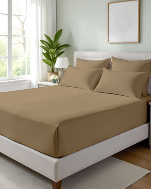 Giza Grace – Classic 1 Piece Fitted Sheet- Taupe