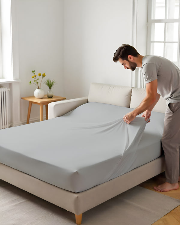 ComfortFold - Microfiber Sleeper Sofa 1 Piece Fitted Sheet- Light Gray