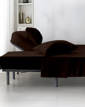 SplitLuxe Giza 4-Piece Split Head Sheet Set – Cocoa Chocolate