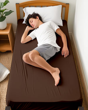Ultra-fine Microfiber 1 Piece Cocoa Bliss Cot Fitted Sheet – Chocolate