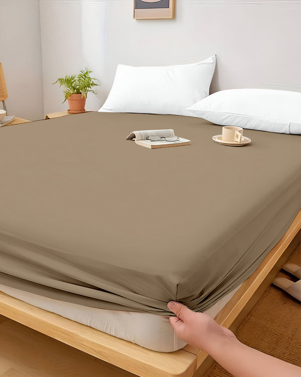 Cloud Soft Classic –  Single Fitted Sheet for Everyday Luxury - Taupe