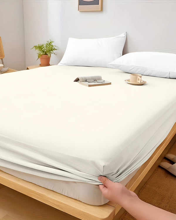Cloud Soft Classic –  Single Fitted Sheet for Everyday Luxury - Ivory