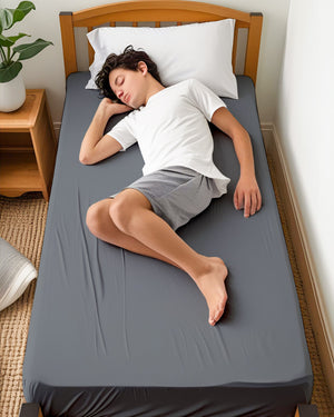 Ultra-fine Microfiber 1 Piece Storm Night Cot Fitted Sheet – Dark Grey