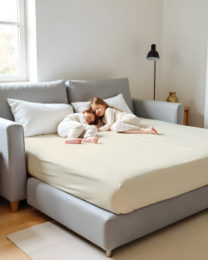 SmartSleep 1 Piece Deep Pocket Fitted Sheet for Convertible Sofa Beds - Ivory