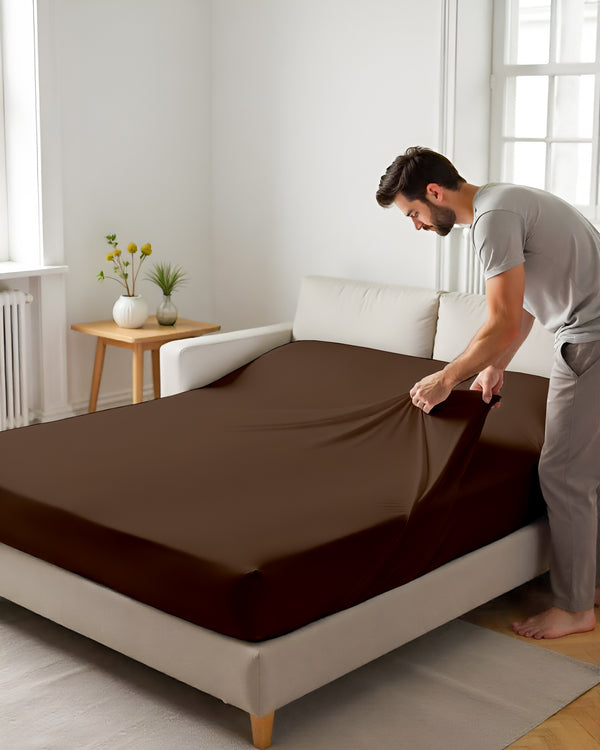 ComfortFold - Microfiber Sleeper Sofa 1 Piece Fitted Sheet- Chocolate