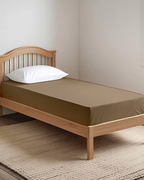Ultra-fine Microfiber 1 Piece Desert Taupe Cot Fitted Sheet – Taupe
