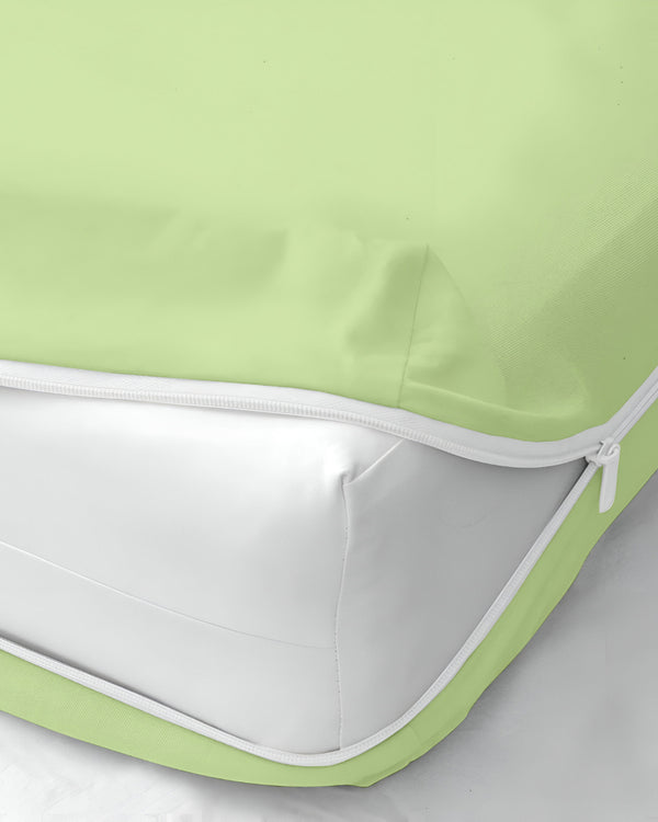 PureGuard ZipFit –  1 Piece Zipper Closure Fitted Sheet - Sage