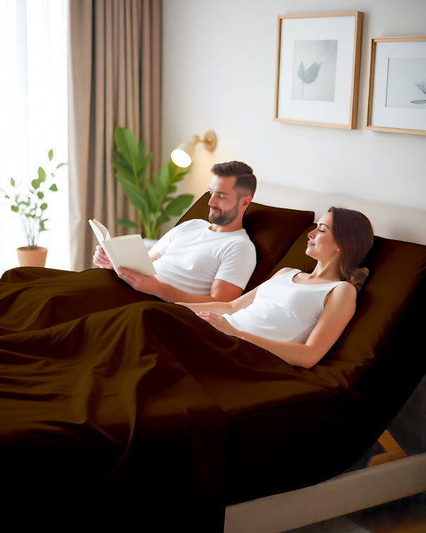 Serenity Split –  Premium Cotton 4 Piece Split Head Sheet Set- Chocolate