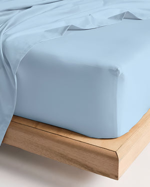 Crescendo Giza Cotton 4 Piece Sheet Set - Light Blue
