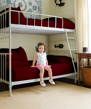CloudLuxe – Sateen Finish Egyptian Cotton 4 Piece Cot Bedding Set - Burgundy