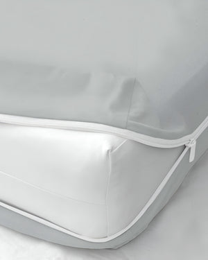 PureGuard ZipFit –  1 Piece Zipper Closure Fitted Sheet - Light Gray
