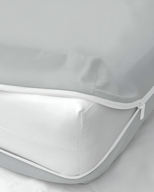 PureGuard ZipFit –  1 Piece Zipper Closure Fitted Sheet - Light Gray