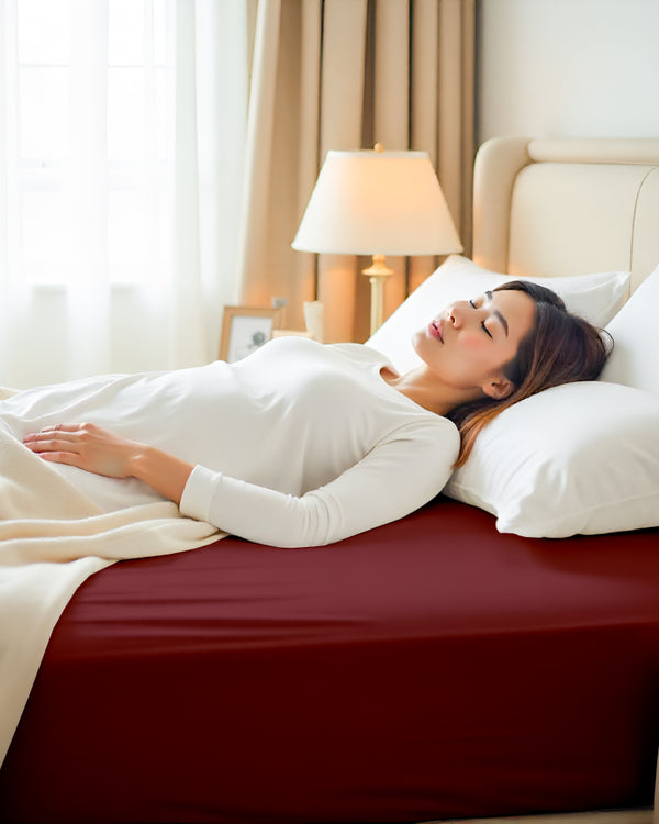 Cloud Soft Classic –  Single Fitted Sheet for Everyday Luxury - Burgundy