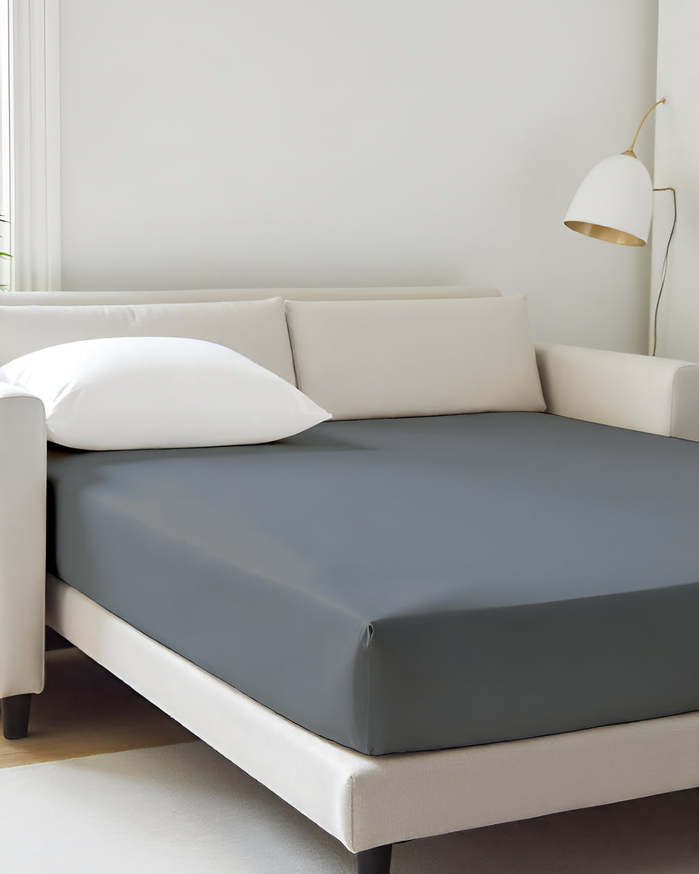 ComfortFold - Microfiber Sleeper Sofa 1 Piece Fitted Sheet- Dark Gray