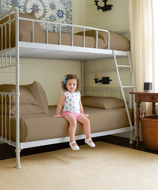 CloudLuxe – Sateen Finish Egyptian Cotton 4 Piece Cot Bedding Set - Taupe