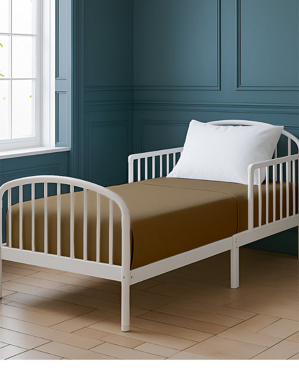 SoftHaven 1 Piece Cotton Cot Fitted Bed Sheet - Taupe