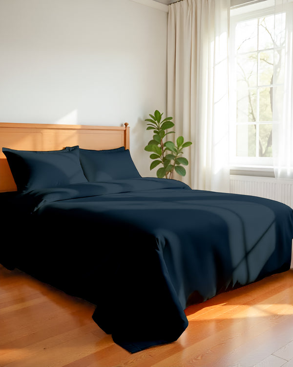 CalmFloats 4 Piece Waterbed Sheet Set- Navy Blue