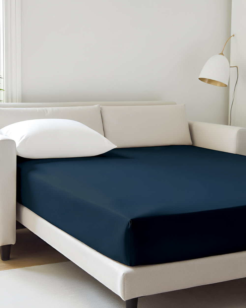 ComfortFold - Microfiber Sleeper Sofa 1 Piece Fitted Sheet- Navy Blue