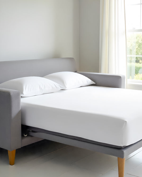 SmartSleep 1 Piece Deep Pocket Fitted Sheet for Convertible Sofa Beds - White