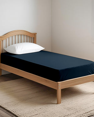 Ultra-fine Microfiber 1 Piece Midnight Luxe Cot Fitted Sheet – Navy Blue
