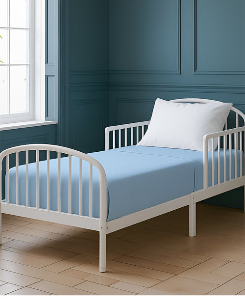 SoftHaven 1 Piece Cotton Cot Fitted Bed Sheet - Light Blue