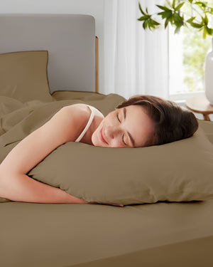 Classic Comfort Cotton Bedding 4 Piece Sheet Set- Taupe