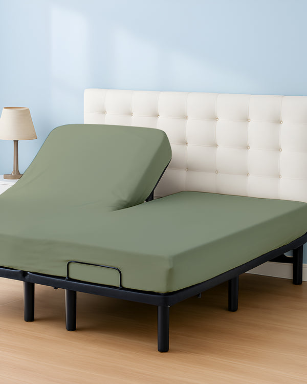 Premium 1 Piece Fitted Sheet with Top Split for Adjustable Beds - Sage