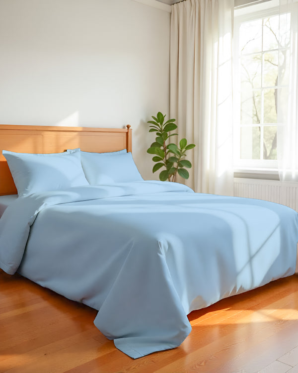 CalmFloats 4 Piece Waterbed Sheet Set- Light Blue
