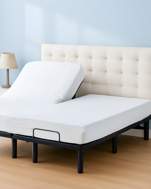 Premium 1 Piece Fitted Sheet with Top Split for Adjustable Beds - White