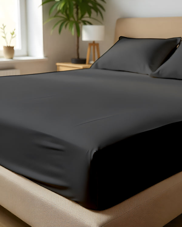 Imperial Touch Exquisite 6 Piece Cotton Sheet Set- Dark Gray