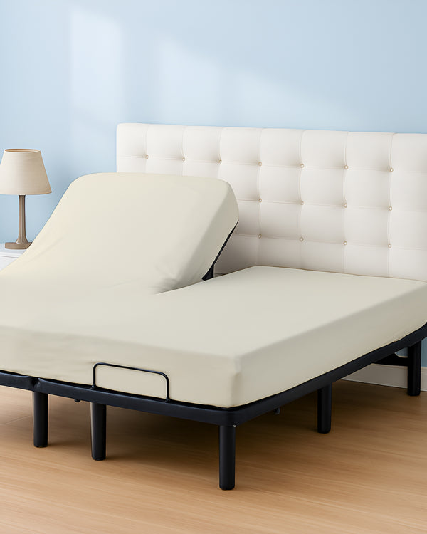 Premium 1 Piece Fitted Sheet with Top Split for Adjustable Beds - Ivory